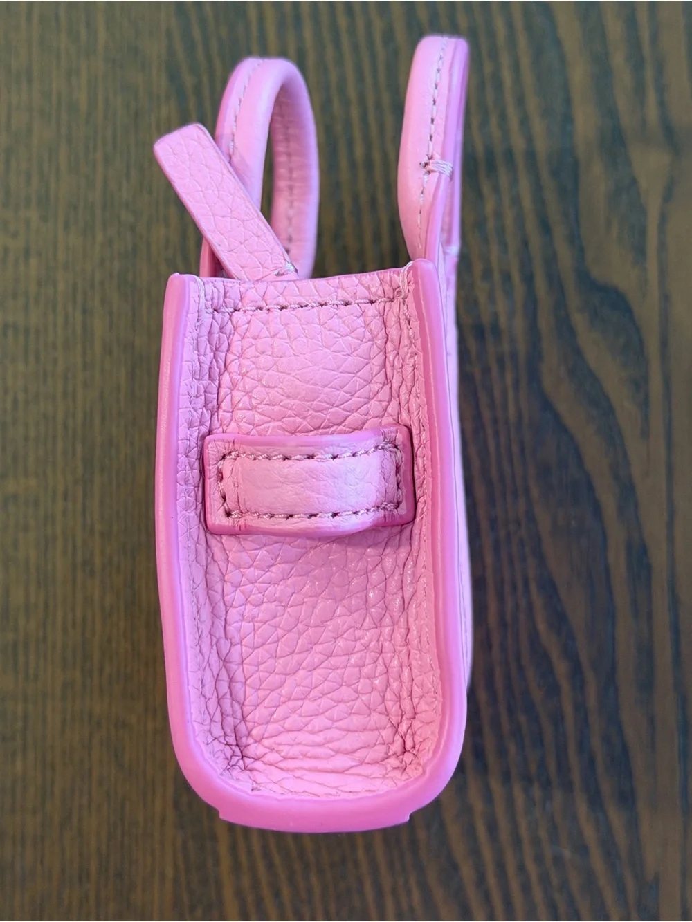 Marc Jacobs Pink Mini Pebbled Leather Tote with Bold Logo